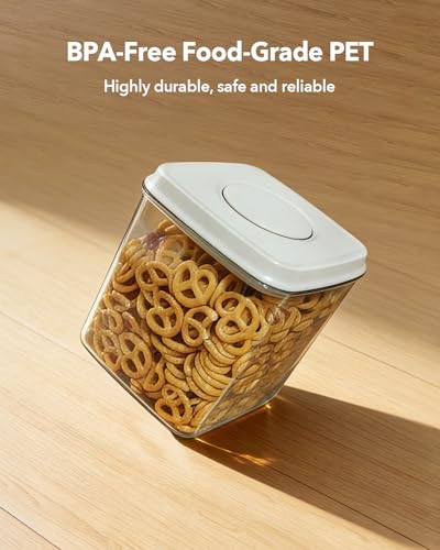 Airtight Food Containers Set with One-Touch Lid, Mixed Size Set (2.8 Qt + 4.2 Qt *2) with Scoop, Stackable Jars for Complete Kitchen Organization - color: 4.2QT*2 + 2.8QT