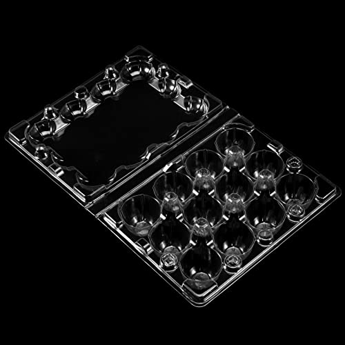 MANCHAP 150 Pack 12 Grids Plastic Quail Egg Carton Bulk, Clear Holders, Small Trays Stackable Storage Dispenser Case for Pigeon Eggs