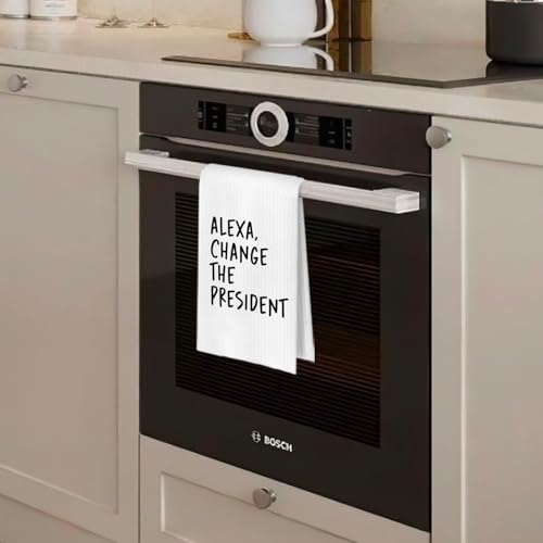 Funny Political Kitchen Towels - Change The President Waffle Weave Dish Towels, Funny Kitchen Bathroom Decor, House Warming Gifts, Changing Towel, 16×24 Inches - color: Presodent- 01