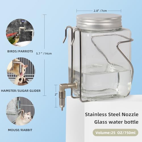 Guinea Pig Watter Bottle, Rabbit Non drip Water Dispenser, Suitable for Totoro, Birds, Hamsters, Guinea Pigs, and Other Small Animals(25 oz) - size: 25oz