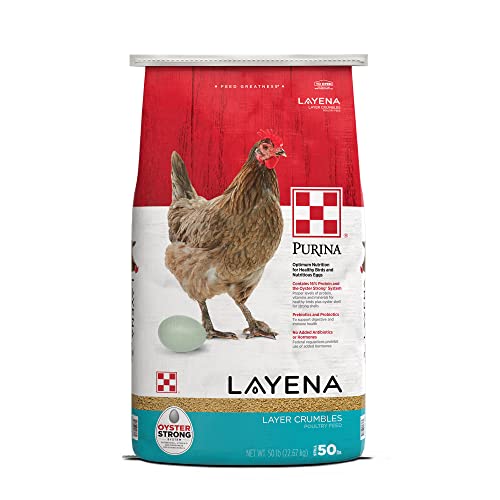 Purina, Layena Crumbles, Chicken Feed for Laying Hens, 50 lbs