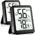 2 Pack Room Thermometer Small Hygrometer Indoor Humidity Monitor Sensor, Digital Temperature and Humidity Meter Gauge for Home, Baby Nursery, Reptile, Greenhouse - Battery Included