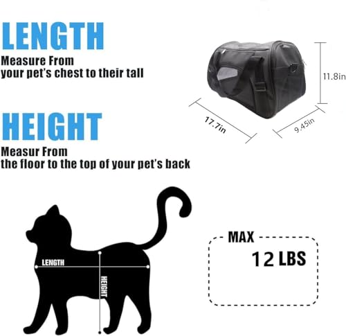 ZaneSun Cat Carrier,Soft-Sided Pet Travel Carrier for Cats,Dogs Puppy Comfort Portable Foldable Pet Bag Airline Approved (Medium-Black) - color: Medium-Black