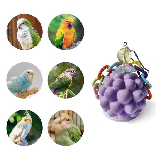 Bird Chewing Toys Bird Beak Grinding Stone Calcium Parakeet Treats for Budgies Cockatiels Conures Quaker Senegal Parrot (Purple) - color: Purple