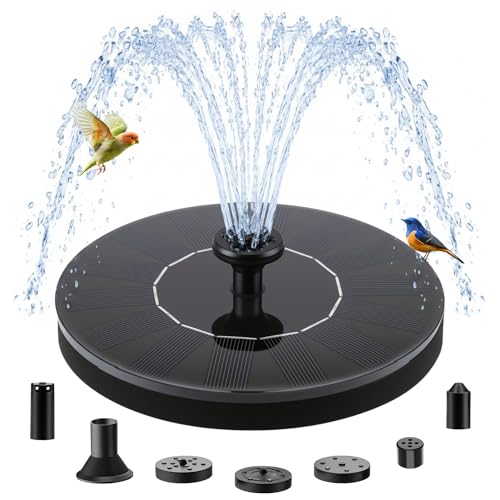 Solar Fountain, Floating Solar Water Pump with 6 Nozzles & 4 Fixed Pipes, Solar Fountain for Bird Bath, Garden, Pond, Pool - color: 1.5w Solar Water Fountain