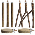 8 Pack 9 Inch Natural Wood Bird Perches for Cage, Wood Parrot Perch | Wooden Parrot Stand Platforms, Hardwood Branches, Climbing & Chew Toy for Bird Cage Accessories, Ideal for Parakeets, Budgies - size: Large Size-8 Pack