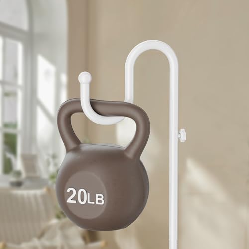 74" Shepherds Hook Stand: Hanging Bird Feeders, Plants, Wind Chimes, White | Heavy Duty, Adjustable, Free Standing Pole Holder with Heavy Duty Base for Indoor & Outdoor, Holds Up to 20 LBS - color: White