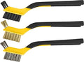 ALLWAY AMB 3-Piece Soft-Grip Mini Stripper Brush Set | Remove Rust, Paint Corrosion, and More - style: Mini Stripper Brush Set