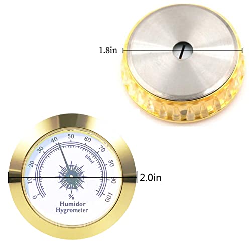 Cigar Hygrometer - High Precision Adjustable 2 Inch Hygrometer Thermometer for Cigar Humidor | Cabinet | Jars | Guitar