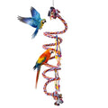 110" Ultra Long Bird Rope Perch Toys for Macaws. Heavy Duty Climbing Swing | For Cockatoos, African Greys, Amazons,Large Bird | Bell & Acrylic Enrichment Chewing Toys| 1''Thick Cotton Rope Spiral Play