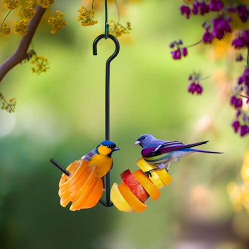 Zonon 2 Pcs Oriole Feeders for Outdoors Hanging Orange Jelly Fruit Holder for Birds with Hook Black for Outdoors Garden Patio (2 Prongs) - color: 2 Prongs