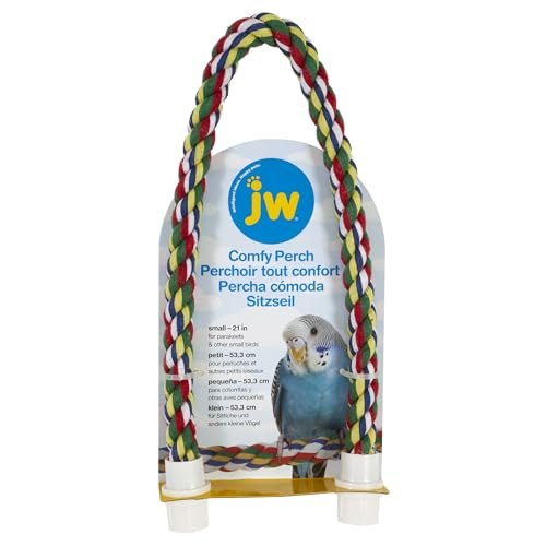 JW Pet Comfy Perch For Birds Flexible Multi-color Rope, Small - 21" Length - size: Small, style: 21"