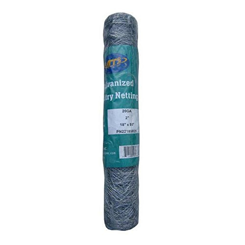 20GA Galvanized 18in x 50ft x 2in Mesh Chicken Wire Hexagonal Poultry Netting - size: 18"x50'- 2" 20GA