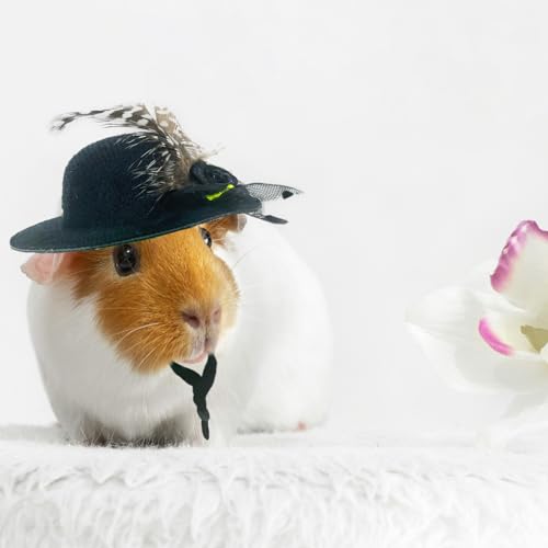 6-Pack Mini Chicken Hats for Hens, Dolls Hats, Cute Decorations | Cotton & Polyester, 2.76 in (7 cm), Adjustable Chin Strap, Fits Small Animals - style: Single-Flower-Suede-1