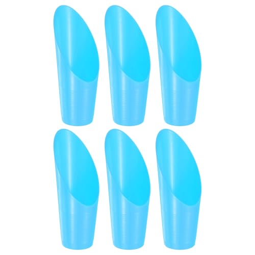 M METERXITY 6-Pack Bonsai Soil Scoops, Plastic Garden Soil Scoops Bucket Shovel Potting Scoopers for Transplanting/Flower Planting/Plant Succulent, Colorful Small Gardening Tools [Blue] - color: Blue