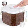 LEAWALK 5-8Lbs/5.28Qt/5L Airtight Dog Cat Food Storage Container and Pet Storage Bin BPA-Free. PET Clear Stackable Dog Treat Containers for Pet Food/Rice/Dry/Cereals/Flour/Sugar/Bread, etc (Medium - color: White (5L-1Pack)