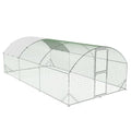 Large Walk-in Metal Chicken Coop for 30 Chickens,Heavy Duty Reinforced Wire Mesh Run with All-Weather Waterproof & Anti-UV Cover,Secure Lock - Outdoor Poultry Pen for Chickens,Ducks (Dome Roof) - size: large Dome Roof Bottom Reinforcement
