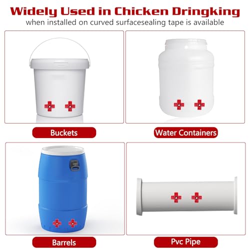 Chicken Waterer Nipples, 8 Pack Horizontal Side Mount Automatic Nipple Drinkers for Poultry Coop, Leakproof, Water-Saving, Easy Install with Drill Bit for Chickens, Ducks, Quails & Birds