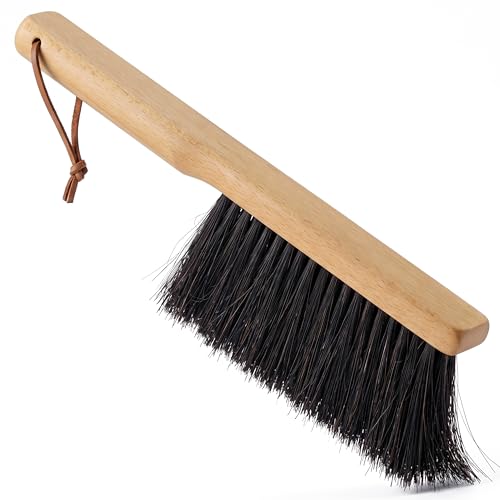 TAKAVU Horsehair Counter Brush, Beech Wood Handle, 12.6in Hand Brush | Sweeps Workbench, Patio Cushions, Outdoor Furniture, Sawdust, Drafting Tables & Fireplace, Soft Bristle