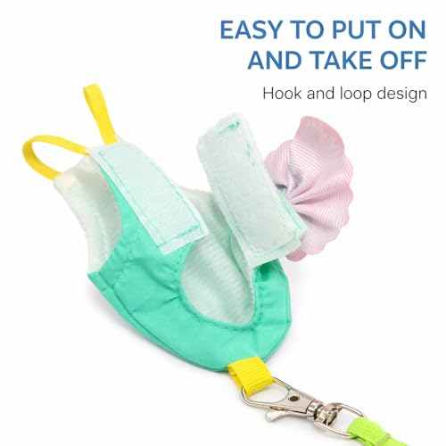 Parrot Diaper Harness with Leash Set for Small/Medium Bird (Size L) | Washable, Bird Flight Suit Outdoor Flying Training for Quaker, Caique Parrots, African Grey, Mini Macaw - size: L