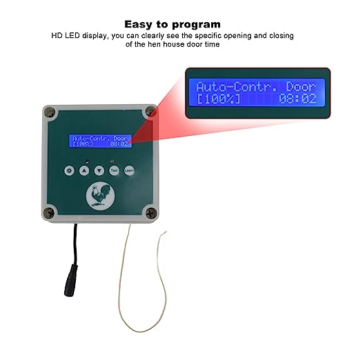 Automatic Chicken Coop Door Opener with Timer & Light Sensor, Automatic Chicken Coop Door Controller, Remote Control Poultry House Actuator Motor Kit for Duck, Goose (U.S. regulations)