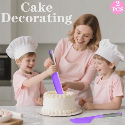 Silicone Omelette Spatula Turner, Flip Fold Omelet Turner, 13Inch | Flexible Egg Flip Tool for Non-stick Pans, Heat Resistant omelette flipper for Kitchen Omelet Pancake Crepes,purple - color: Purple