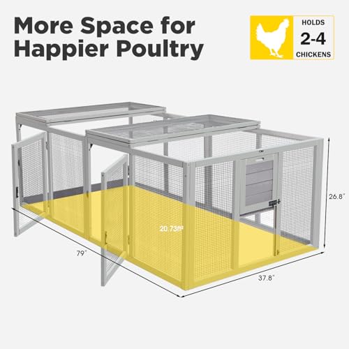Aivituvin Chicken Coop Run Extension Rabbit Enclosure Outdoor Duck Hen Playpen - size: 79.0"L x 37.8"W x 20.7"H