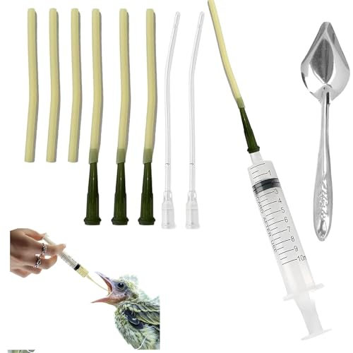 10pcs Parrot Feeding Tools Bird Parrot Feeding Tubes Food Syringe | Parrot Hand Feeding Syringe Set,with Spoon Tip&Tubes,for Feeding Milk,Liquid Food or Medication to Birds,Sick Birds - color: #1