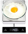 THINKSCALE 11lb/5kg Digital Kitchen Scale, 1g/0.01oz Pull-Out Display | Stainless Steel Platform, Auto-Shutoff, Tare, 6 Units, for Baking, Cooking, Food Scale, Weight Loss, Keto & Meal Prep - color: Stainless Steel-Silver