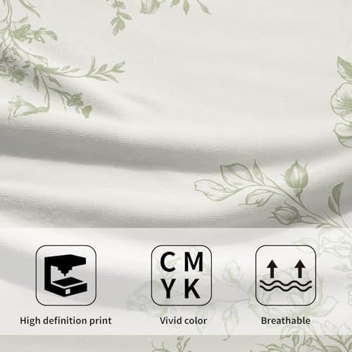 French Country Flowers Hand Towels Set of 2, Green Chinoiserie Vintage Floral Absorbent Dish Towel Tea Towels for Farmhouse Bathroom Kitchen Cleaning and Decor 14x28 Inch - color: Chinoiserie Green Flowers