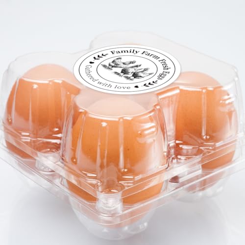 320 Pcs Egg Carton Labels, 2 Inch Round Family Farm Fresh Egg Sticker PET Adhesive Egg Packaging Sticker for Box Container Carton Farm Supplies - color: Gathered With Love