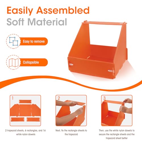 Touri Chicken Nesting Boxes, 6 Packs, Durable | For Laying Eggs, Fits Hens Ducks and Poultry - color: Orange-6 pack