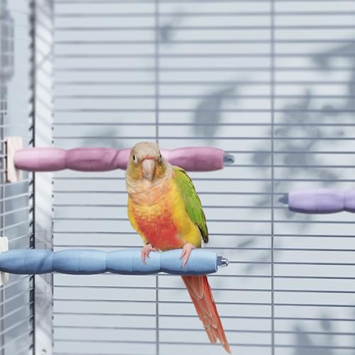 Parrot Perch Birds Nail File Perch Abrasive Surface Ceramic Paw Grinding Stick – Bird Nail File – for Parrots, Budgies, Parakeets, and Cockatiels Bird Cage Accessory (Purple, 7.8Inch) - color: Purple