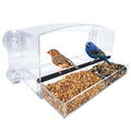 Acrylic Clear Window Bird Feeder with Strong Suction Cups, Removable Sliding Seed Tray, Weather-Resistant & Easy to Clean for Window Viewing, Dome - size: Style: Dome