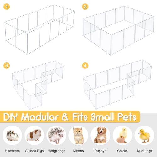 Indoor Puppy Playpen | Durable, Waterproof Pet Play Pen for Kittens, Rabbits, Guinea Pigs - DIY Easy Assembly, Safe & Secure, 16.5 X 12 Inch, 21 Panels - style: 21 Panels - 12"L x 16.5"H