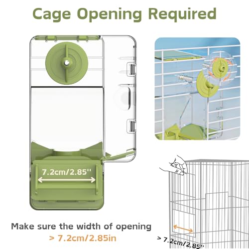 Automatic Bird Feeder, Bird Cage Feeder with Perch Multi-Functional Holder for Fruits Vegetables for Parakeet Canary Cockatiel Finch (Green) - color: Green
