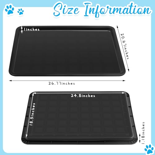 Suzile 4 Pack Heavy Duty Dog Crate Replacement Tray for 42 Inch Wire Dog Crates, Leakproof Plastic Kennel Pan, Thickened Cage Floor Liner, Easy Clean Crate Pan Replacement for Pets, Multipurpose Tray