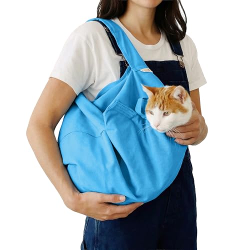 Cozy Comfort Carrier - Large Light Blue Cat Carrier Soft and Pet Carrier Administration, Grooming, Vet Visits, Dental Care, and Nail Trimming - color: Light Blue, size: Large