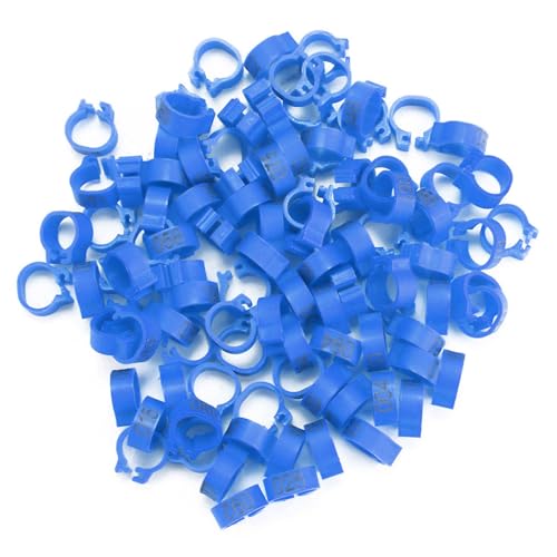 Chicken Identification Band, Plastic Poultry Rings, Poultry Identification Bands for Quail, Dove, Finch and Small Poultry(Dark Blue) - color: Dark Blue