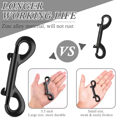 ERKOON 3.5 inch Double Ended snap Hooks,110lbs Metal Clips Load Capacity Zinc Alloy Double Sided Clips Heavy Duty Trigger Snap for Dogs Leashes/Water Bucket/Horse Feed/Hammocks Bolt snap (4 Pack) - size: 4 Pack