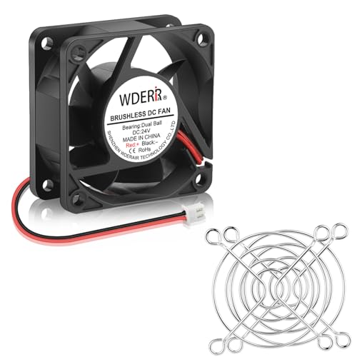 DC 60mm x 25mm Brushless Cooling Fan 24V Dual Ball Bearing 2Pin for DIY Exhaust Project Freezer Replacement - size: 6025