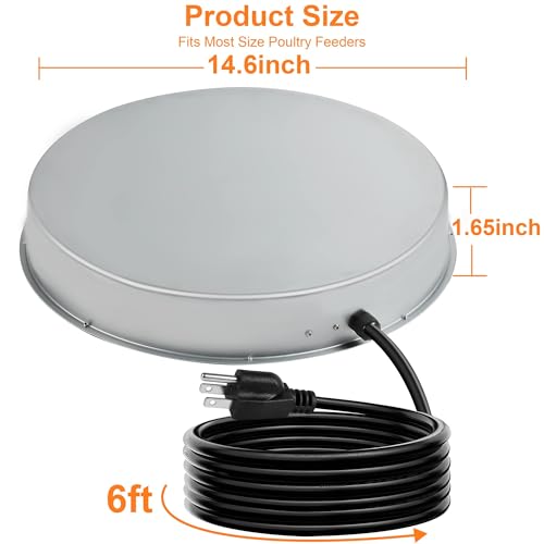 2 Pcs Poultry Chicken Water Heater: Chicken Water Heater Base for Winter, for Plastic/Metal Poultry Watere Under 6 Gallons, Heated Waterer for Chickens 125W - size: 15 inch (2-Pack)