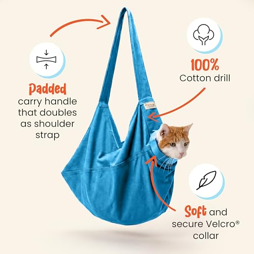 Cozy Comfort Carrier - Large Light Blue Cat Carrier Soft and Pet Carrier Administration, Grooming, Vet Visits, Dental Care, and Nail Trimming - color: Light Blue, size: Large