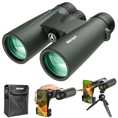 15x45 High Powered Binoculars for Adults, Phone Adapter and Tripod | BAK4 Prism, FMC Optics, Waterproof, Large View with Clear Low Light Vision for Bird Watching Cruise Travel Wildlife Viewing - size: 15x45