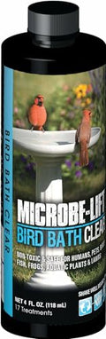 Microbe-Lift Bird Bath Clear Two-in-One Water Cleaner – 4 Oz – Safe for Birds, Fish & Frogs – Cleans Outdoor Birdbaths & Fountains – Natural Formula, Prevents Stains & Cloudiness - size: Birdbath Clear 4-Ounce