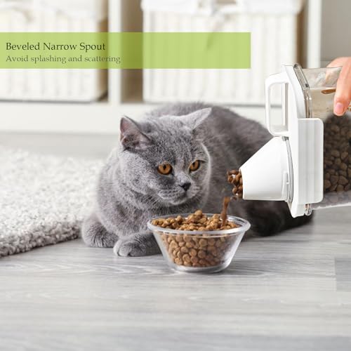 Cat Food Storage Container Small |3lb/2.5 L Clear Plastic Cat Food Treats Container Airtight with Measuring Cup|Portable Pet Food Containers Ideal for Travel| Easy Pour|BPA Free - color: Cat Food
