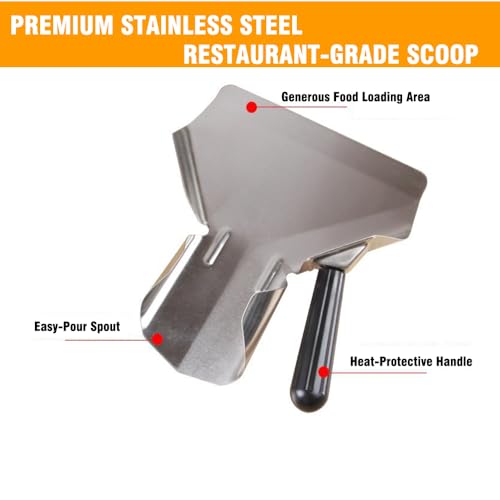 Stainless Steel French Fry & Popcorn Scoop – Quick-Fill Multipurpose Utensil for Snacks, Ice, Dry Goods