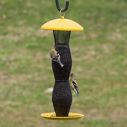 Perky-Pet YB5F00340 Yellow & Black Finch Tube Wild Bird Feeder