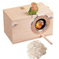 YJJKJ Wood Parakeet Nest Box with Natural Nesting Pads, Breeding Bird Cage House for Lovebirds Cockatiel Parrotlets Budgerigar Small Parrot - size: S
