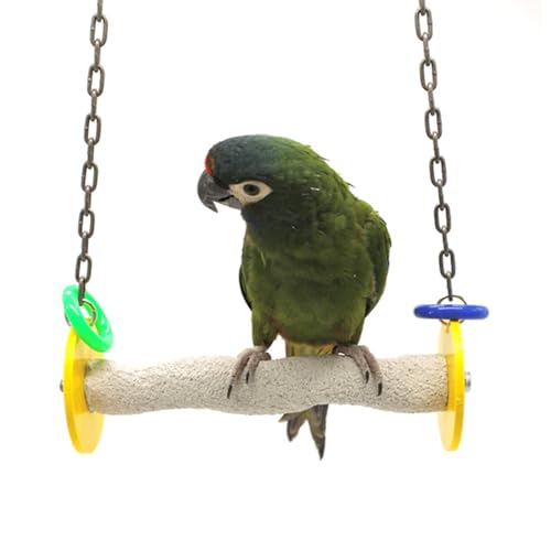 Sweet Feet and Beak Roll Bird Swing, Medium, Outdoor Pedicure Perch, Yellow | Ceiling Mount, 9" Outdoor Bird Perch with Break Plastic Ends and Rings, Feet and Muscle Stimulation, Available in 5 Sizes - color: Yellow, size: 9" Medium